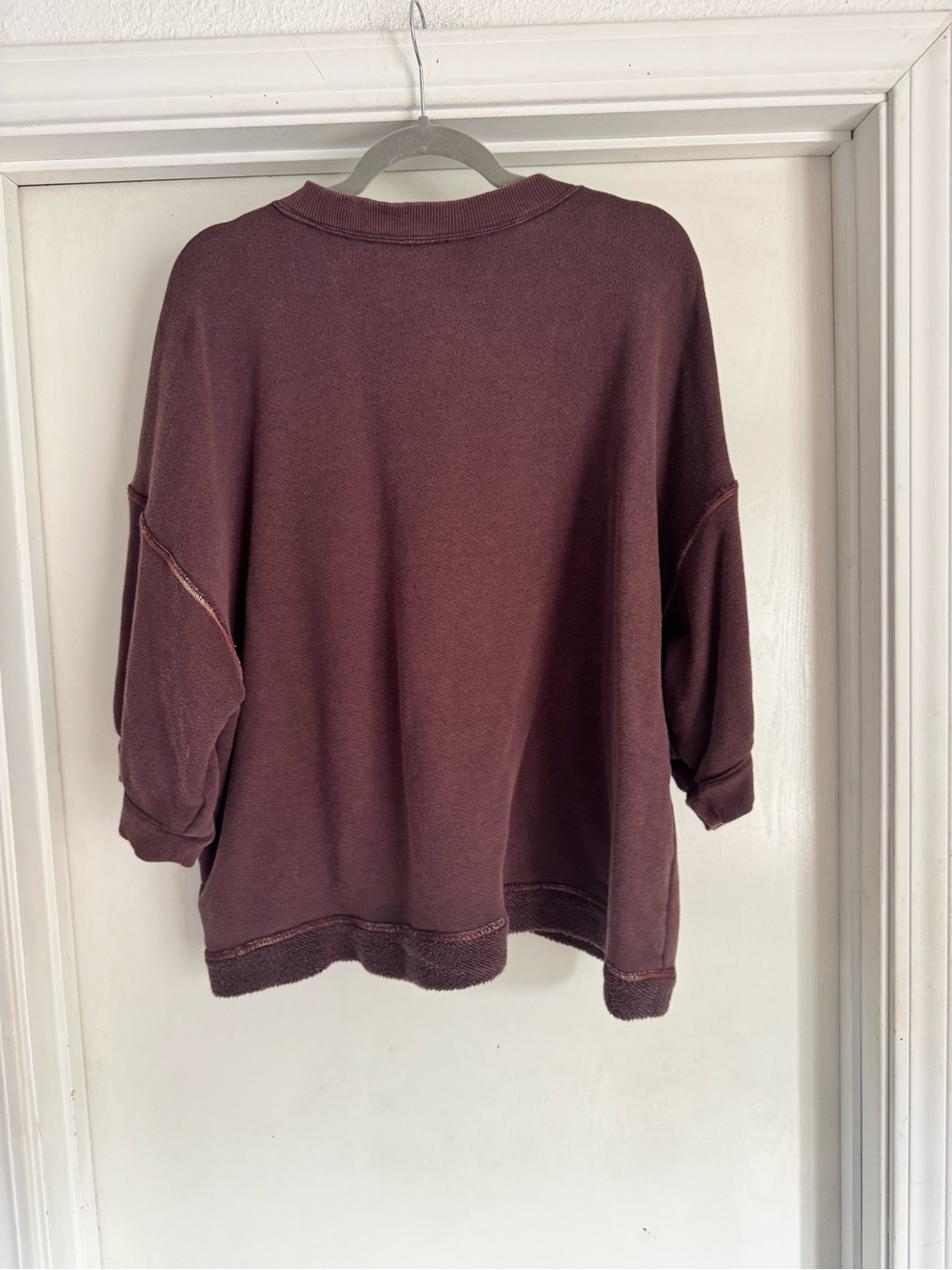 Free People Matilda Sweatshirt in Darkest Chocolate - Picture 5 of 10